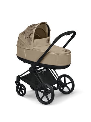 Cybex PRIAM Simply Flowers Beige Lux Carry Cot with Matt Black Frame